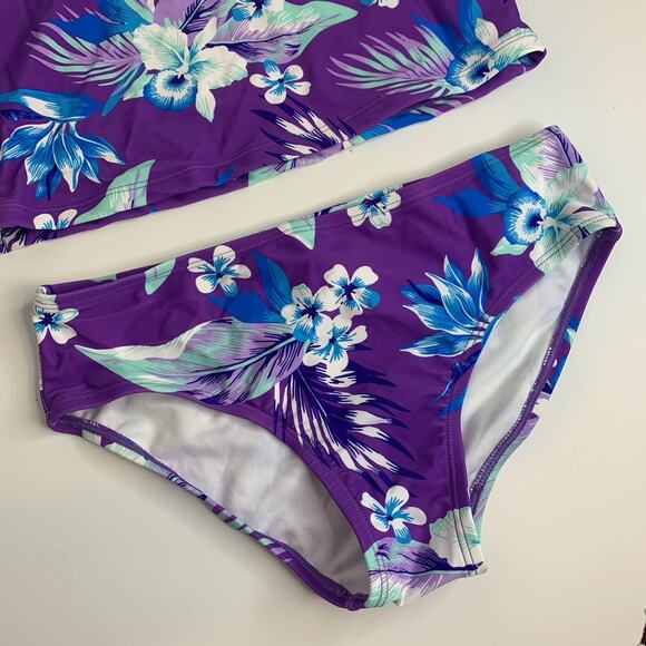 Kanu Surf Girls Melanie Beach Sport 2 Piece Tankini Swimsuit Size 14 UPF 50+ - Picture 6 of 13